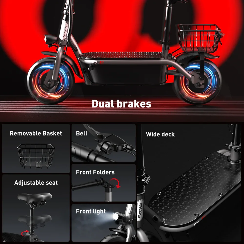 Patinete Eléctrico iScooter F2 500W 30km/h 30km Autonomía