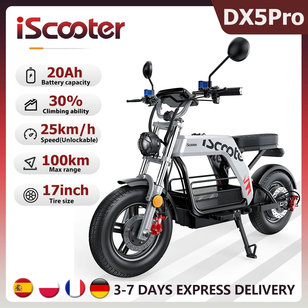 Patinete Eléctrico iScooter DX5Pro 52V 20Ah 90-100 km con Asiento