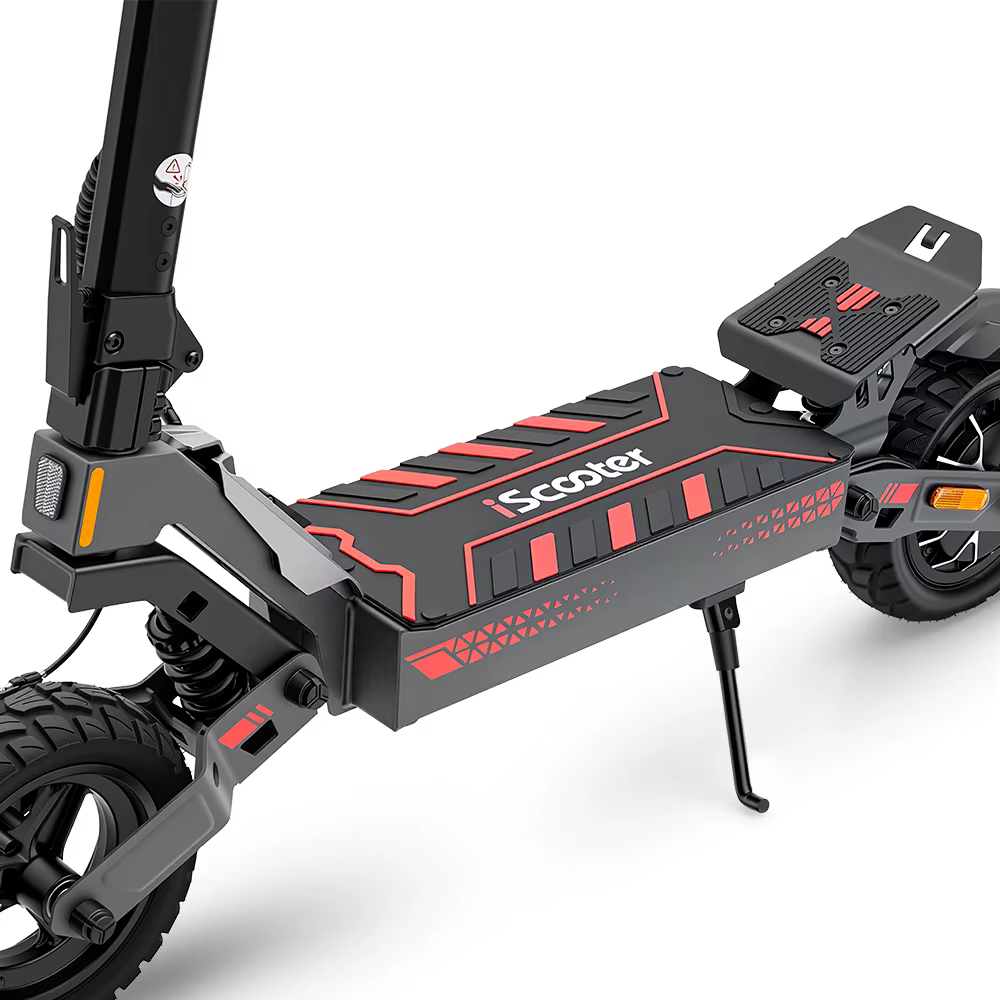 Patinete Eléctrico iScooter D1 con Neumático Todoterreno de 10 Pulgadas, Tracción Trasera, para Adultos, 48V 10Ah, 40 km de Autonomía, Control de Cuatro Velocidades, Plegable