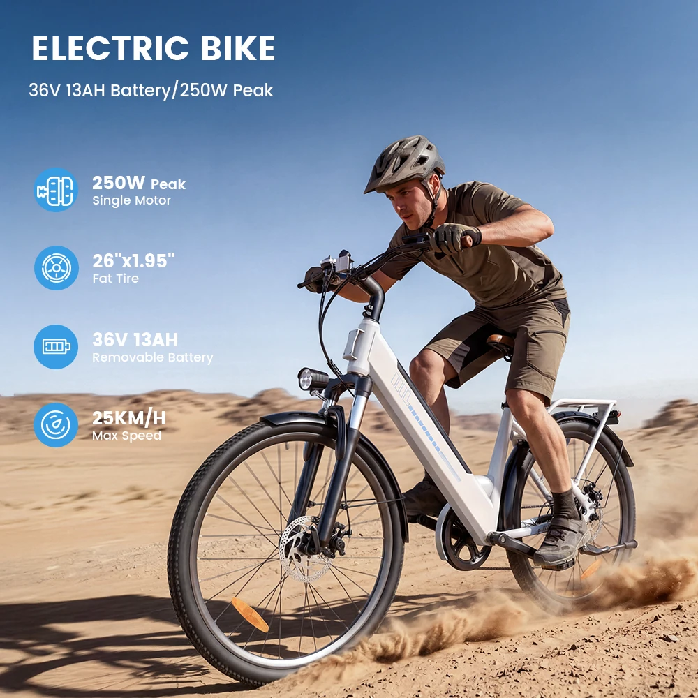 Bicicleta eléctrica IScooter Ucitys 250W | 36V 13Ah y 35 km/h