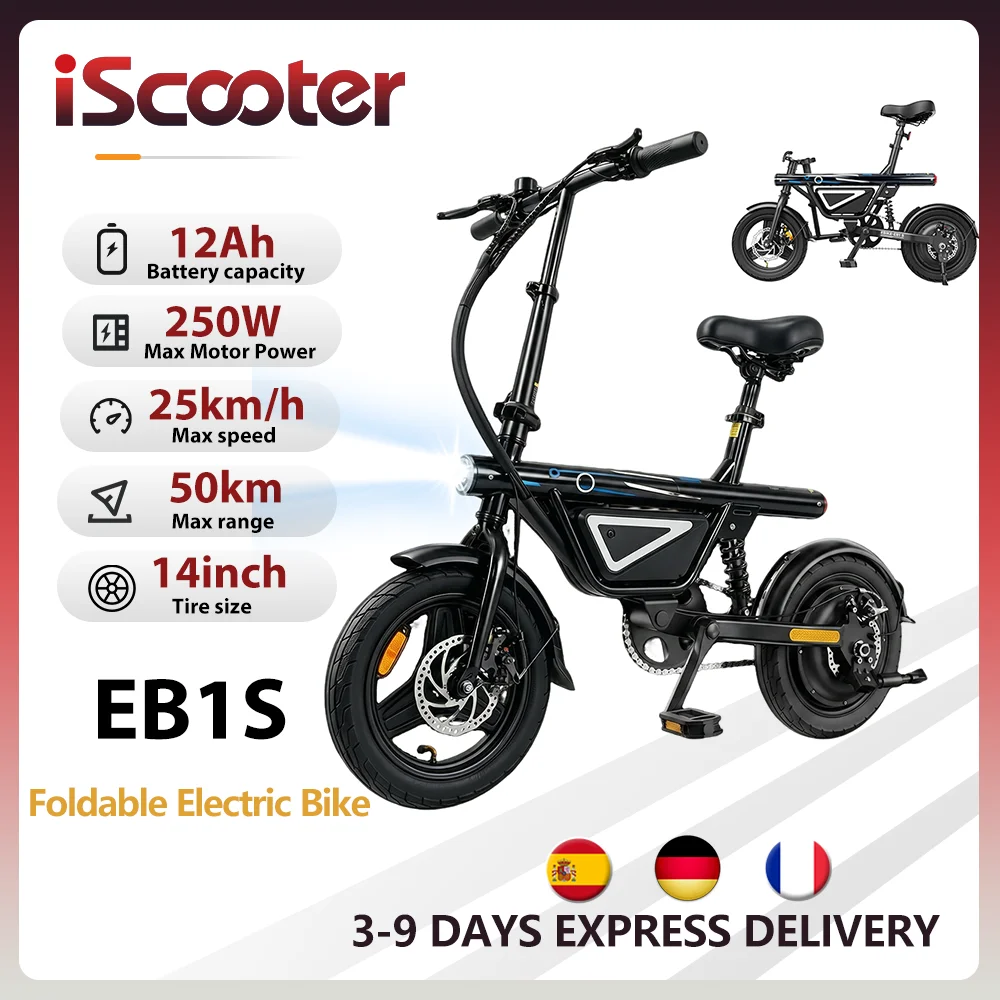 Bicicleta Eléctrica IScooter EB1S 250W Plegable 14