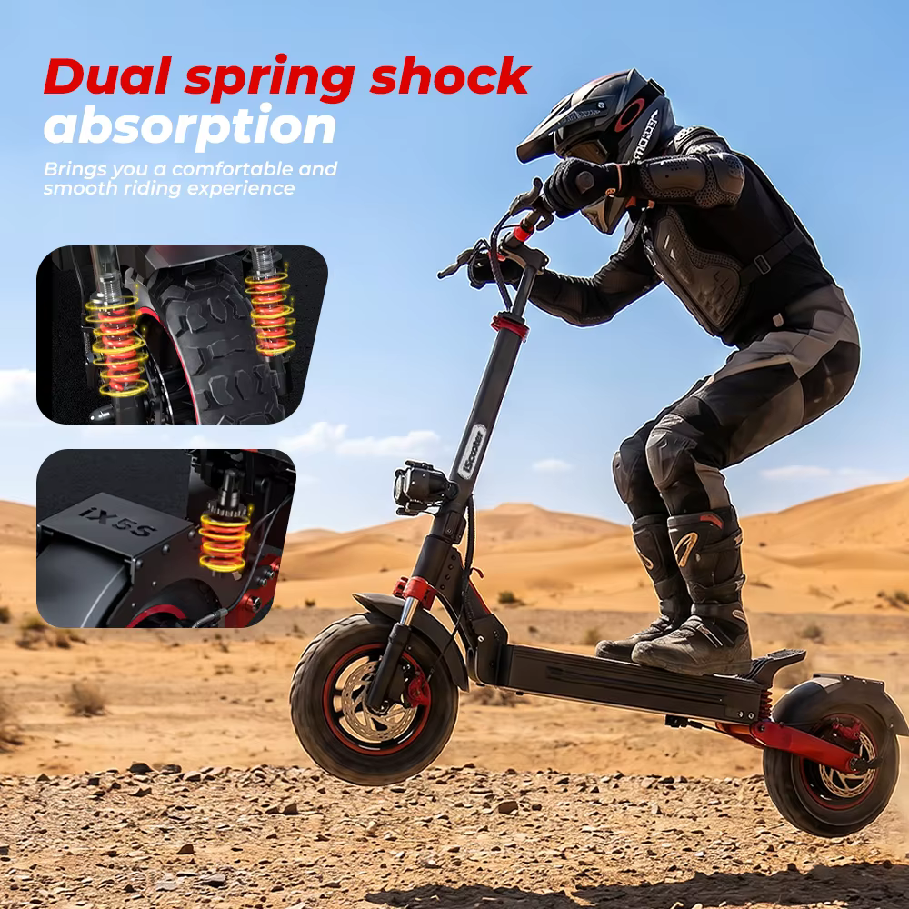 Patinete eléctrico plegable para adultos IScooter IX5S, motor sin escobillas, batería de litio 48V 15Ah, ruedas todoterreno de 11 pulgadas, e-scooter para desplazamientos