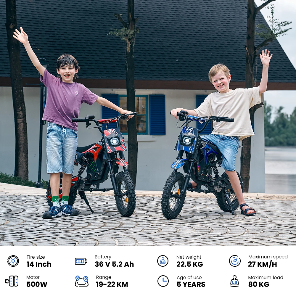 Moto eléctrica infantil iScooter A14 500W 27 km/h off-road
