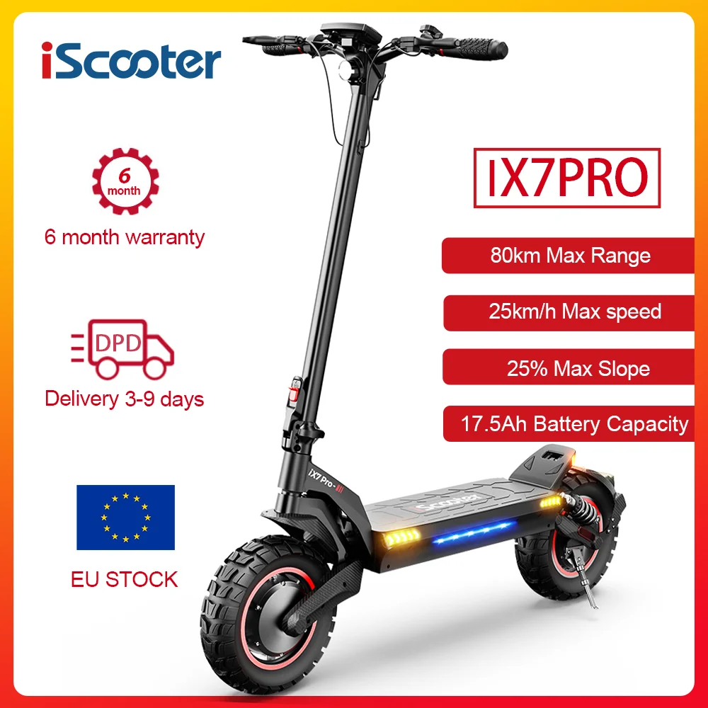 Patinete eléctrico IScooter IX7Pro plegable 48V 17.5Ah