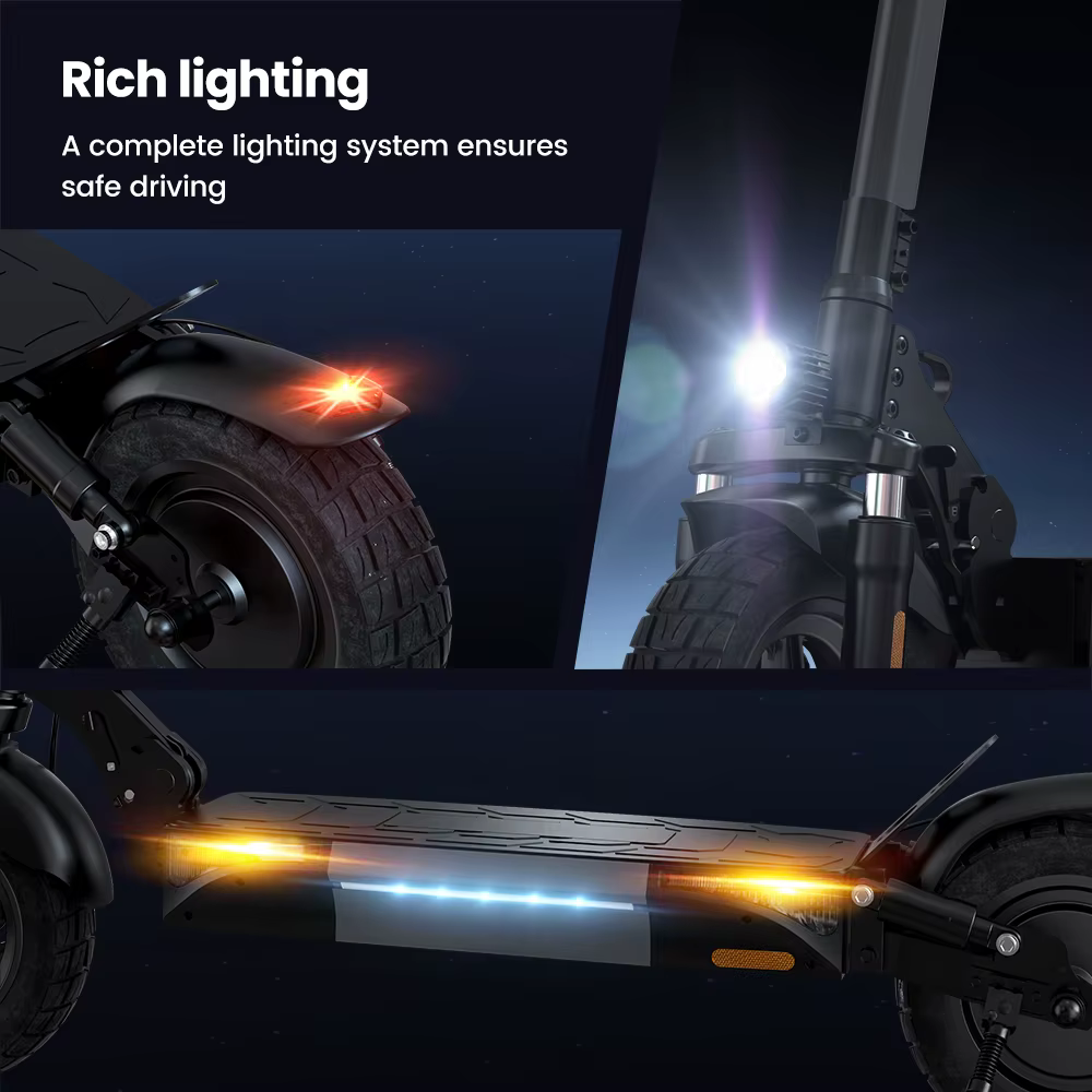 Patinete Eléctrico iScooter W9, 10 Pulgadas, 48V 14Ah, Autonomía 35-45 km, Velocidad Máxima 45 km/h, Neumáticos Off Road, Tracción Trasera, Doble Freno de Disco, EScooter