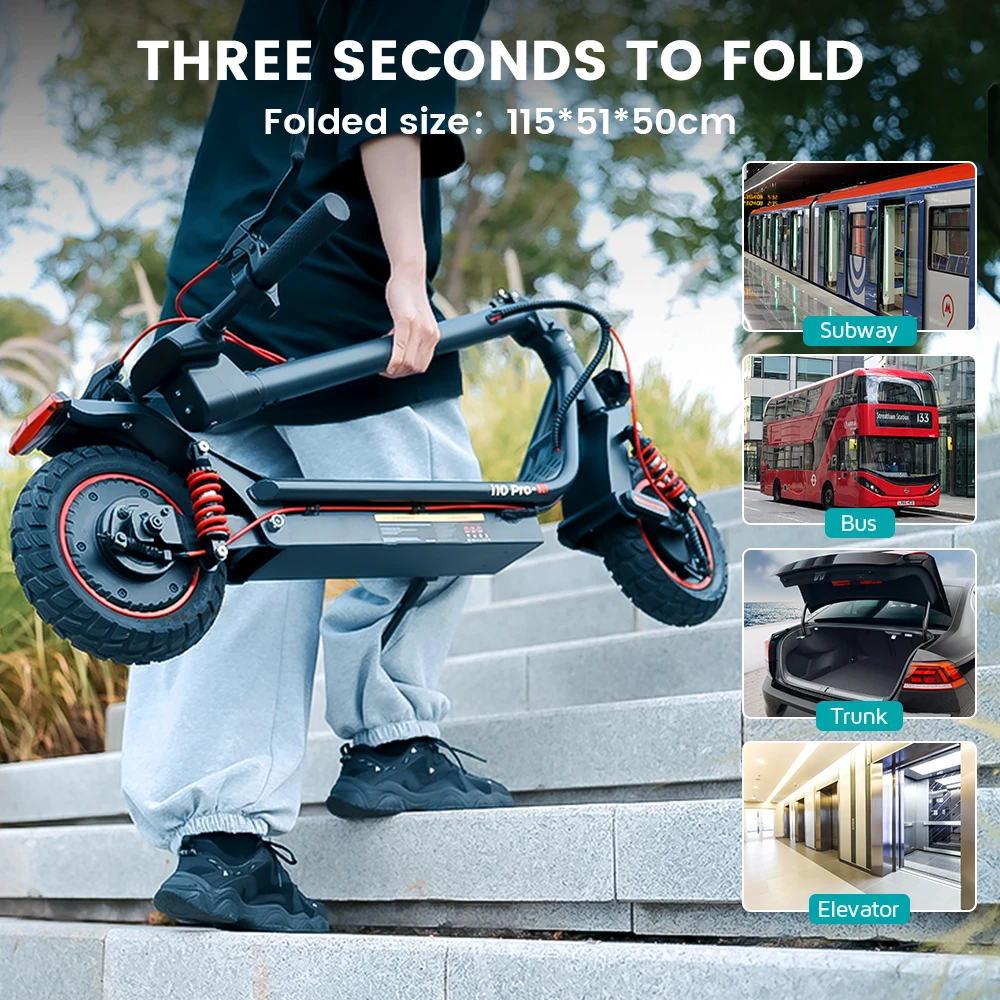 Patinete eléctrico iScooter i10Pro 10 15Ah 45 km/h y 60 km