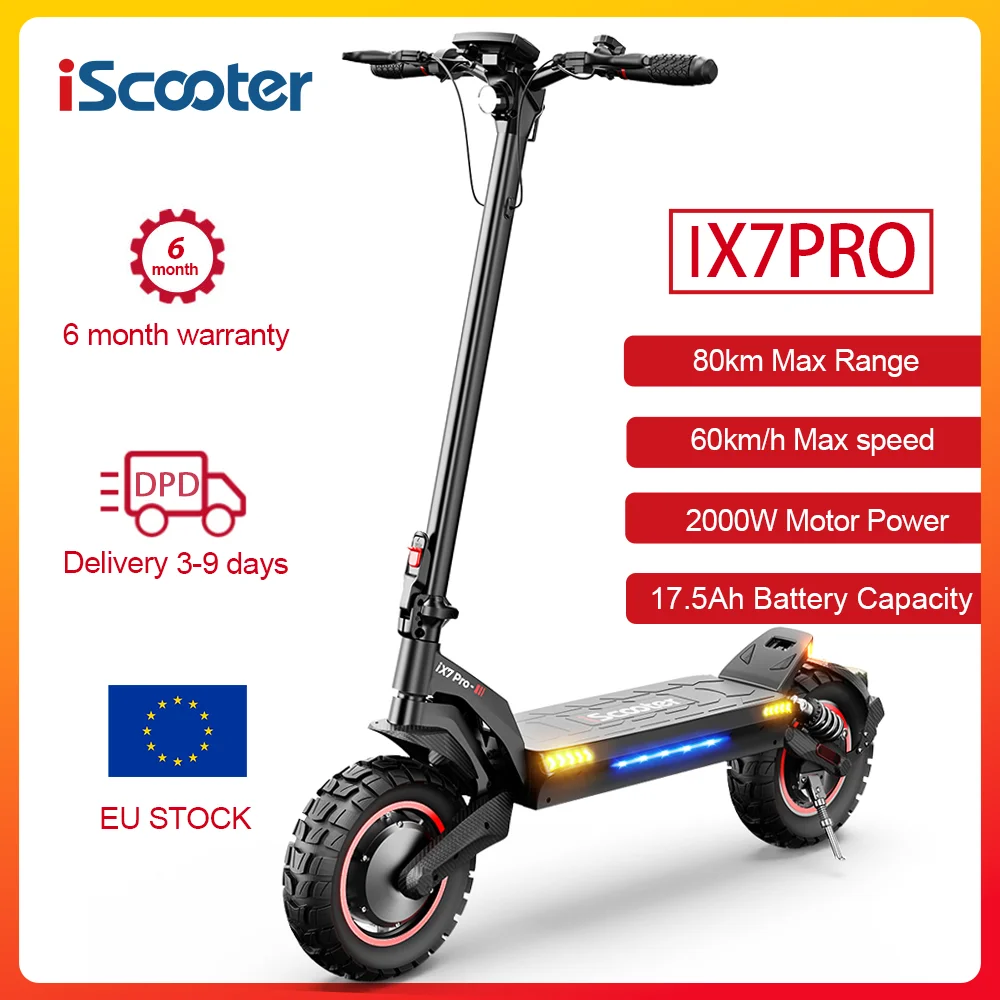 Patinete eléctrico iScooter iX7-Pro todoterreno 2000W 17,5Ah