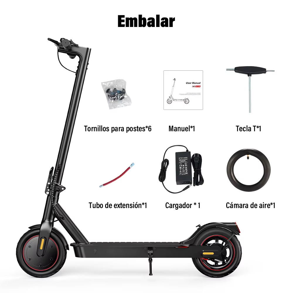 Patinete Eléctrico iScooter W3C, 8.5 Pulgadas, Batería 36V 7.8Ah, Autonomía 22-30 km, Tracción Delantera, Neumáticos de Aire, con App