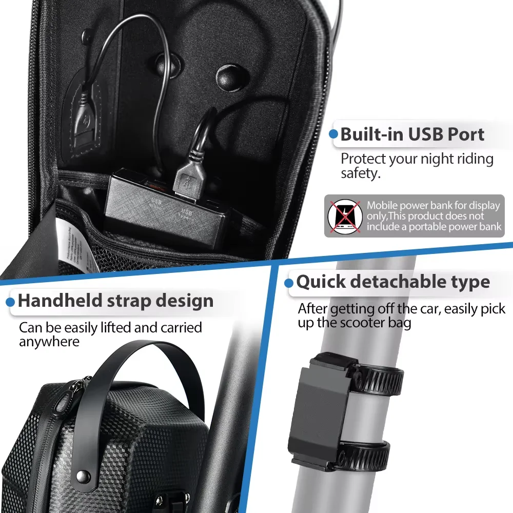 Bolsa patinete eléctrico NEWBOLER 3L/5L con USB impermeable