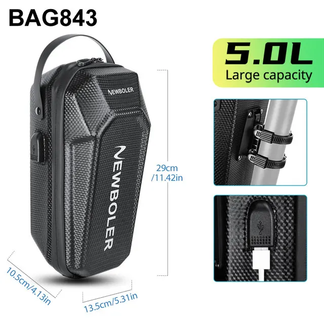 Bolsa patinete eléctrico NEWBOLER 3L/5L con USB impermeable