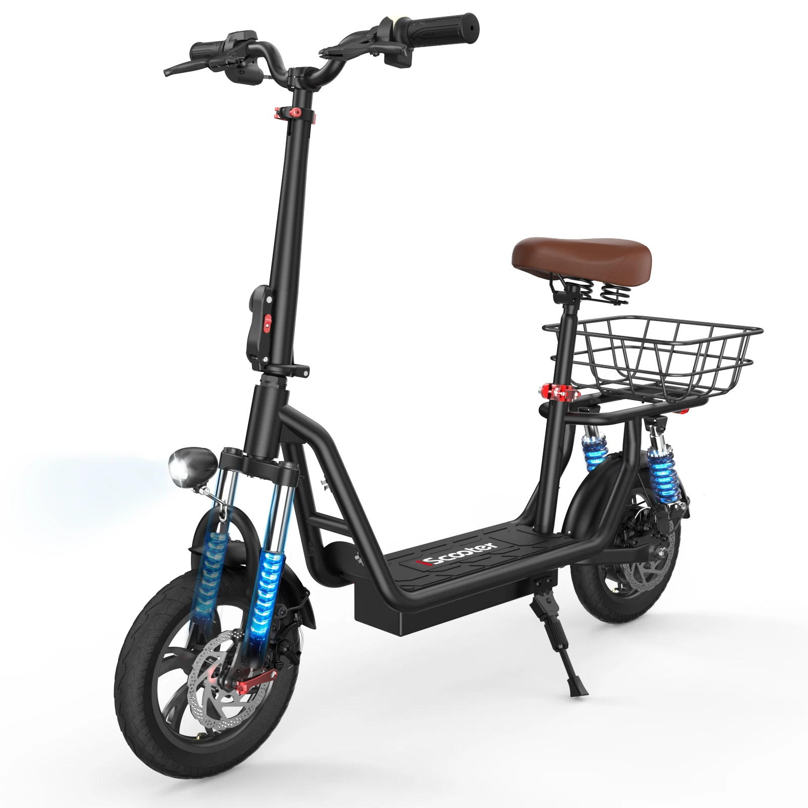 IScooter I-12: Bicicleta Eléctrica 500W con Asiento y Cesta