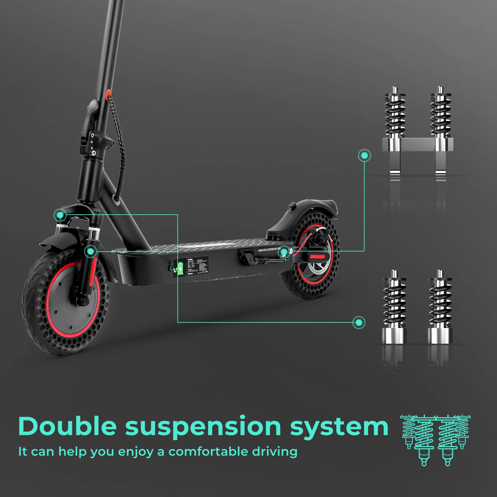 Patinete Eléctrico iScooter i9MAX 500W 40 km Autonomía