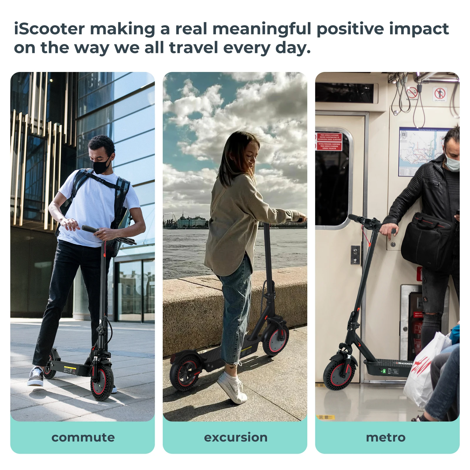Patinete Eléctrico iScooter i9MAX 500W 40 km Autonomía