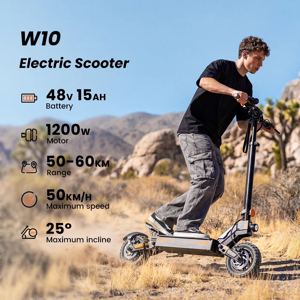 Patinete Eléctrico Iscooter W10 1200W Off Road Plegable