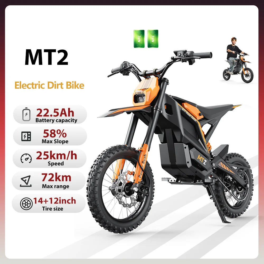 Motocicleta eléctrica MT2 todoterreno con batería extraíble 22.5Ah