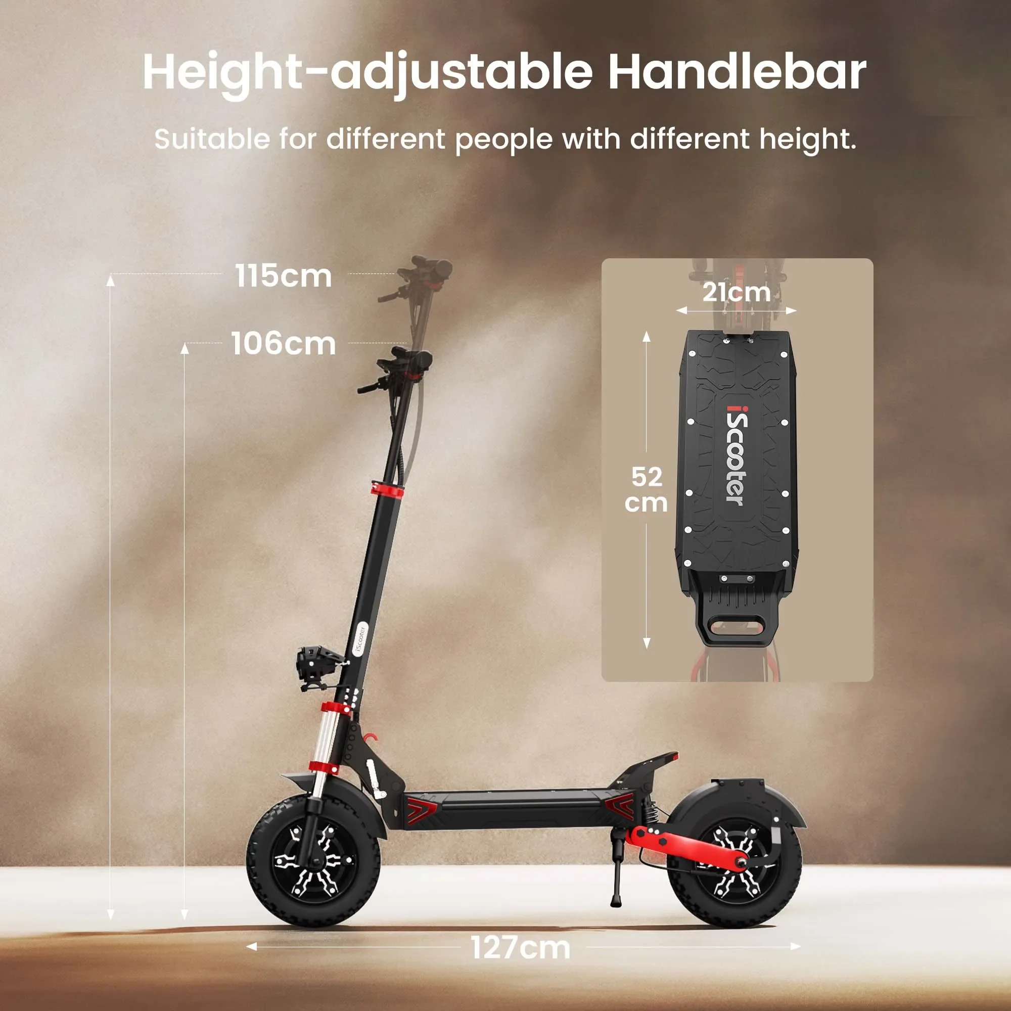 Patinete Eléctrico iScooter iX8 48V 20Ah Todoterreno Plegable