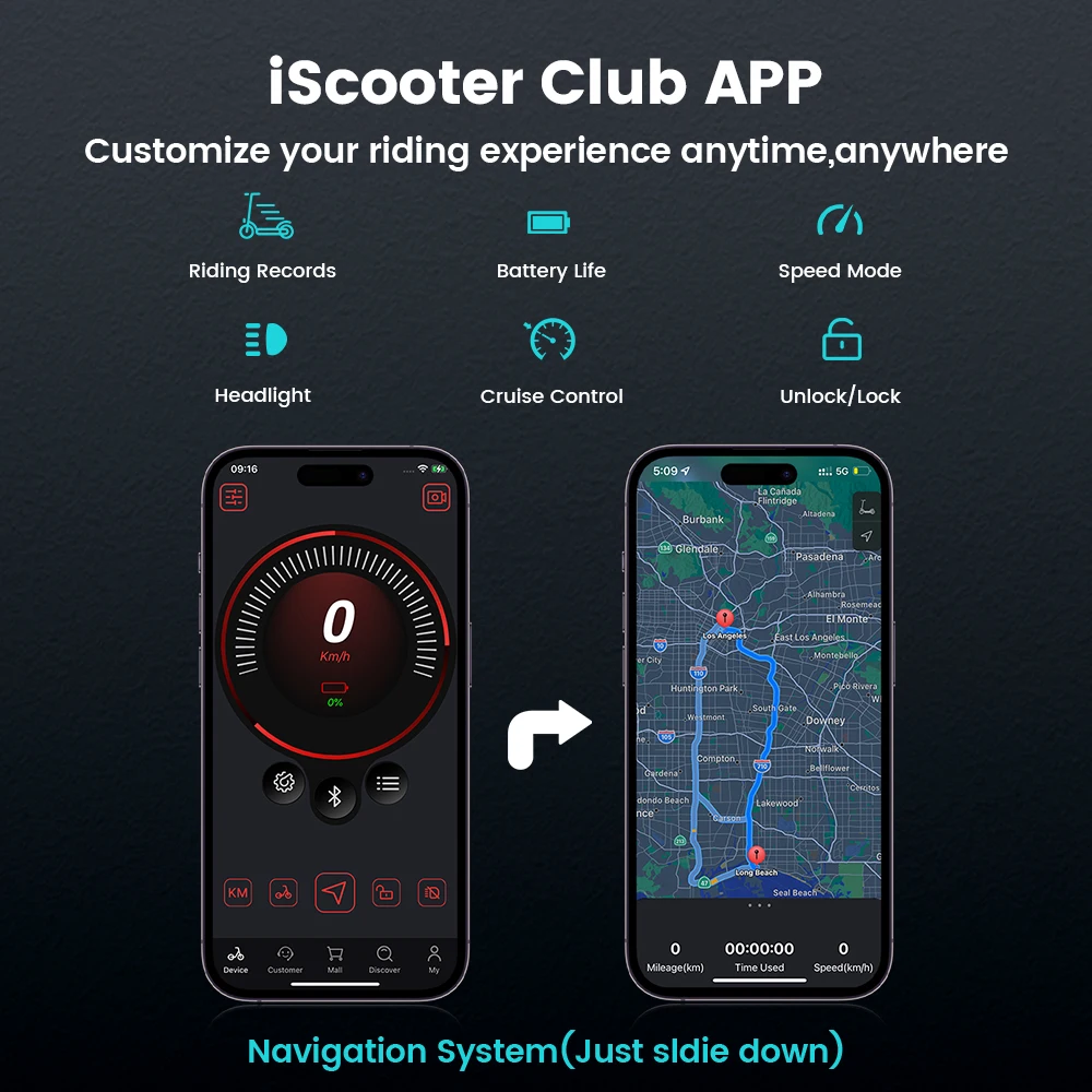 Patinete eléctrico iScooter i10pro 48V 15Ah 60 km plegable