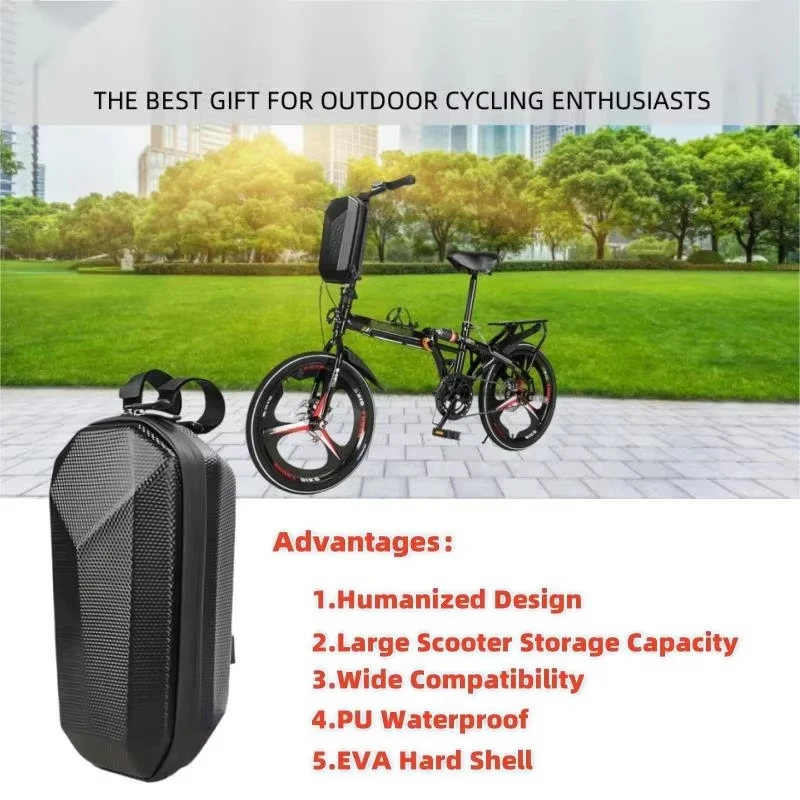 Bolsa colgante impermeable y rígida para scooter eléctrico