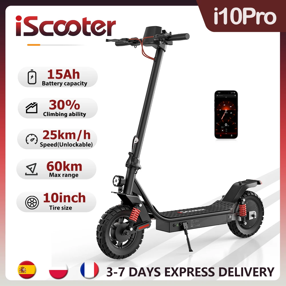 Patinete eléctrico iScooter i10pro 48V 15Ah 60 km plegable