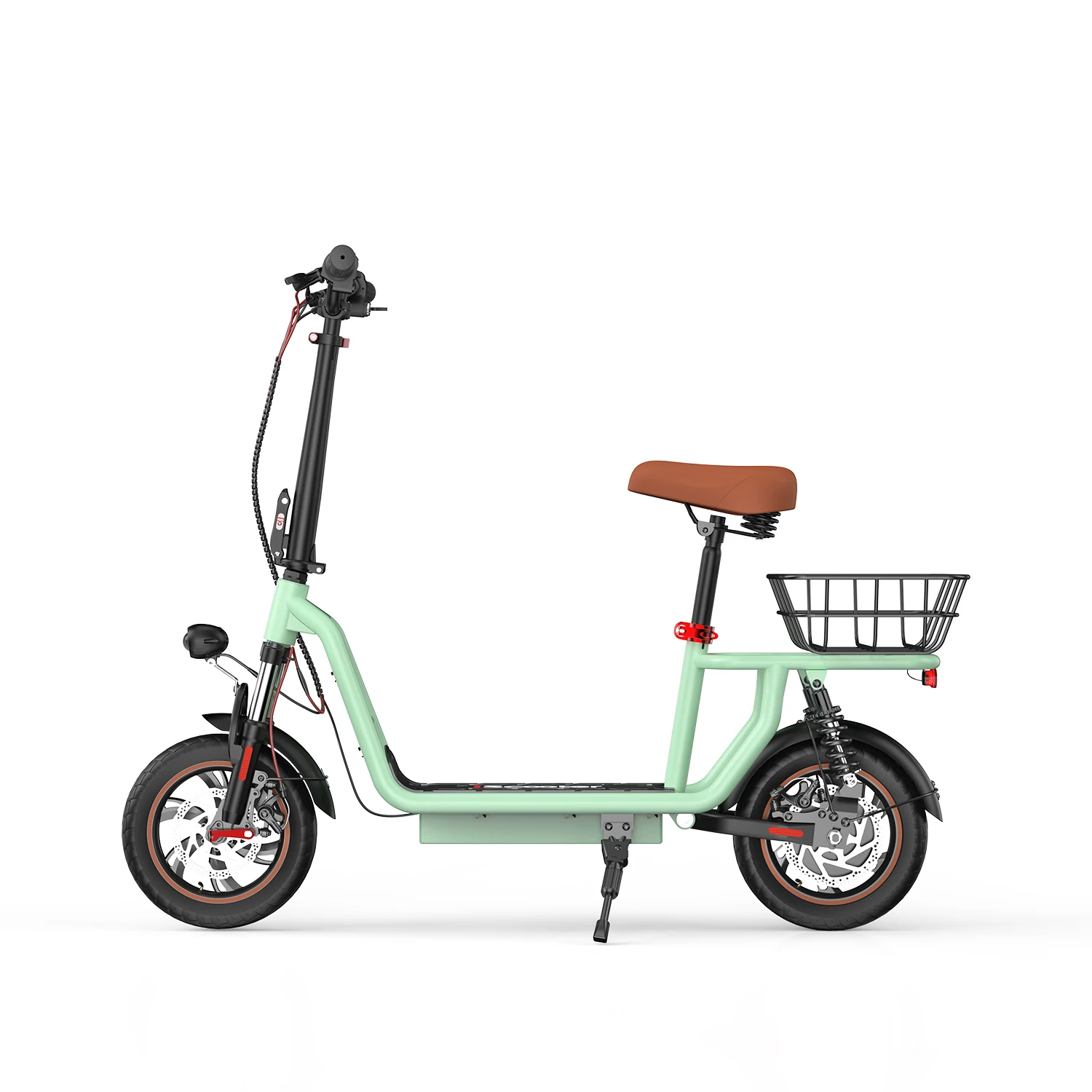 IScooter I-12: Bicicleta Eléctrica 500W con Asiento y Cesta