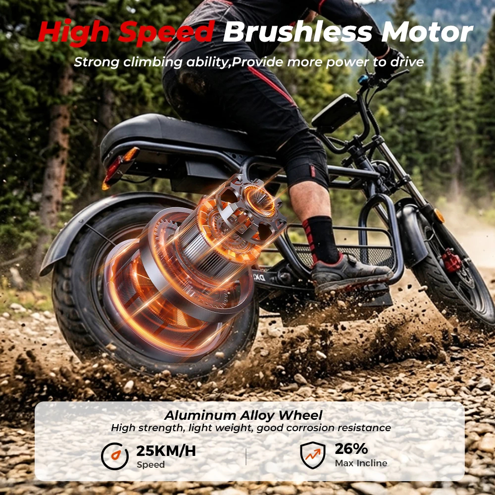 Patinete Eléctrico IScooter DX5 Off-Road para Adultos, Batería de 15.6Ah, Autonomía de Hasta 72KM, Neumático Todoterreno de 15 Pulgadas, Desbloqueo Inteligente NFC, Velocidad 25KM/h, Commuting Urbano 
