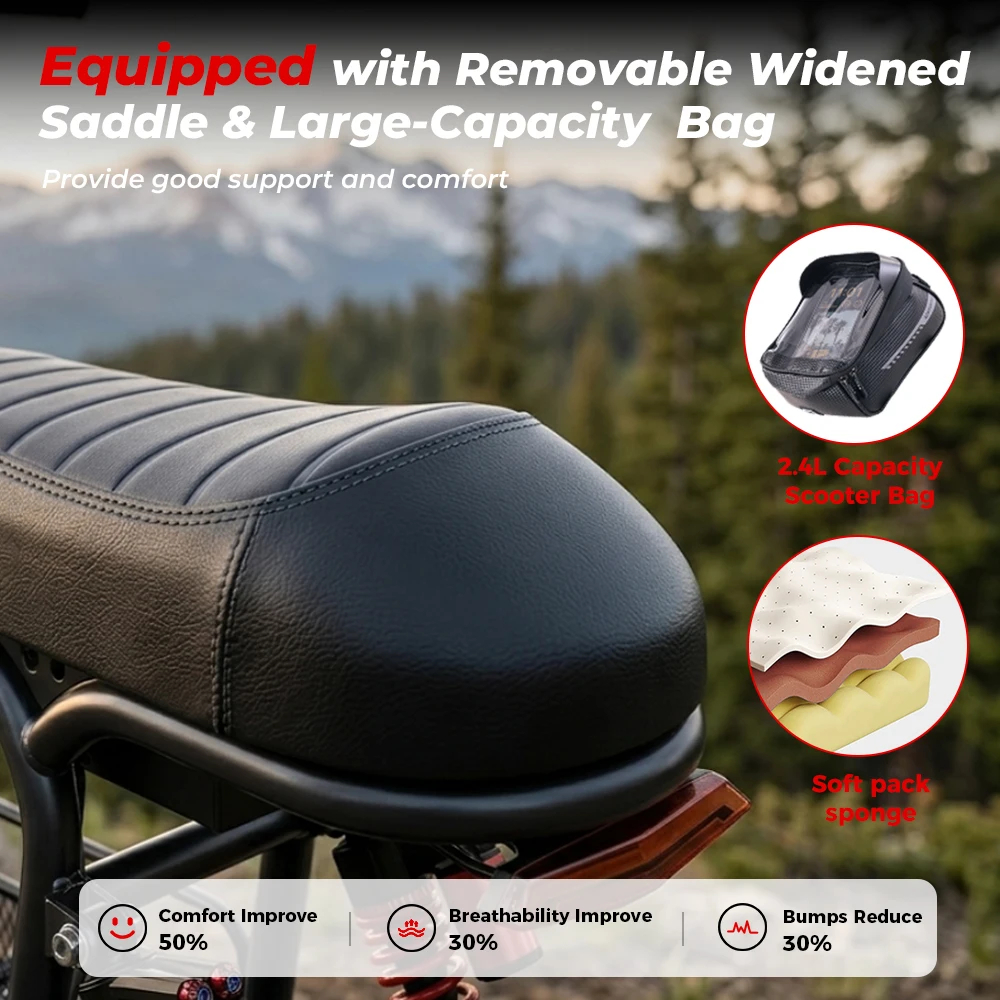 Patinete Eléctrico IScooter DX5 Off-Road para Adultos, Batería de 15.6Ah, Autonomía de Hasta 72KM, Neumático Todoterreno de 15 Pulgadas, Desbloqueo Inteligente NFC, Velocidad 25KM/h, Commuting Urbano 