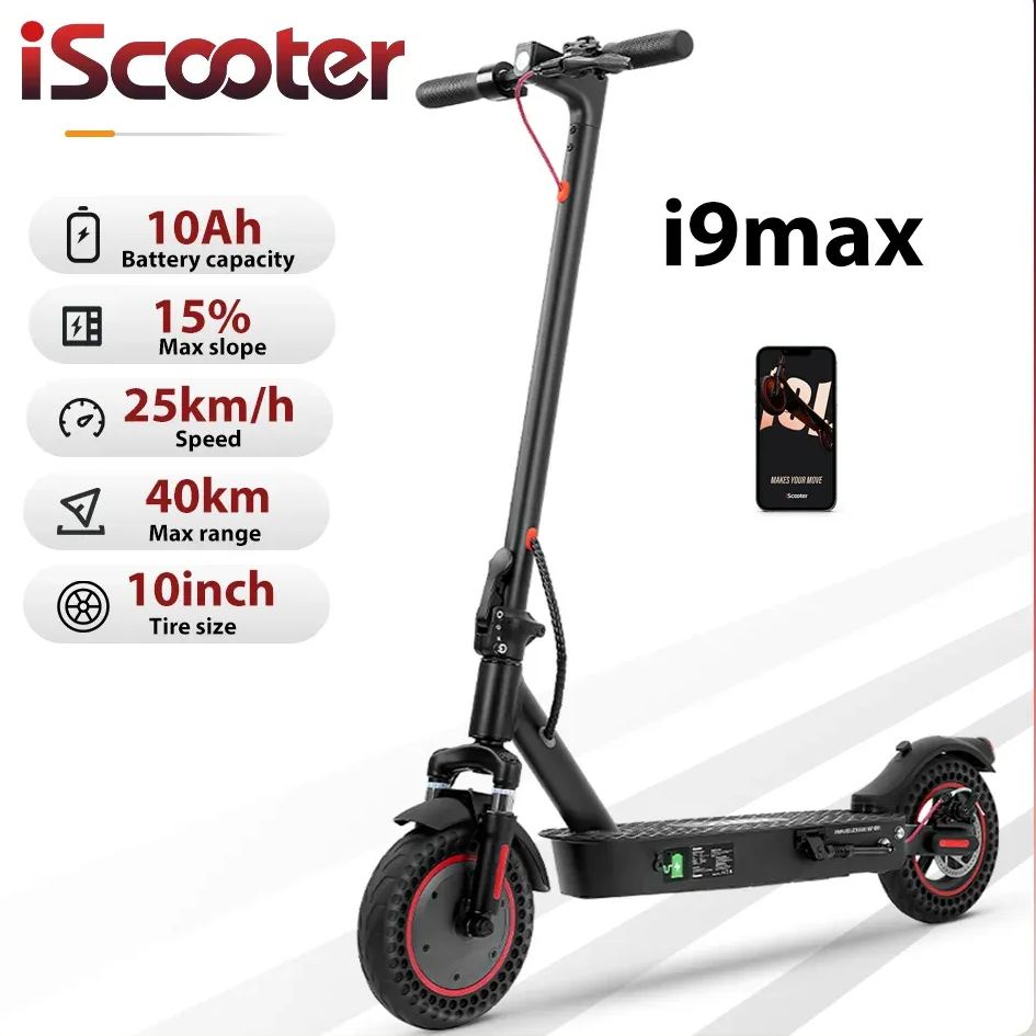 Patinete eléctrico iScooter i9max 36V 10Ah 30-40 km 25 km/h