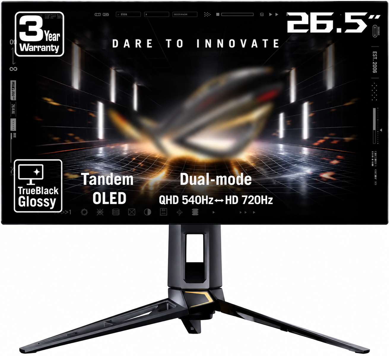 Swift 27" Dual Mode (2K 540Hz, HD 720Hz) OLED 0.02ms Gaming Monitor with FreeSync Premium Pro and HDR - 20th Edition