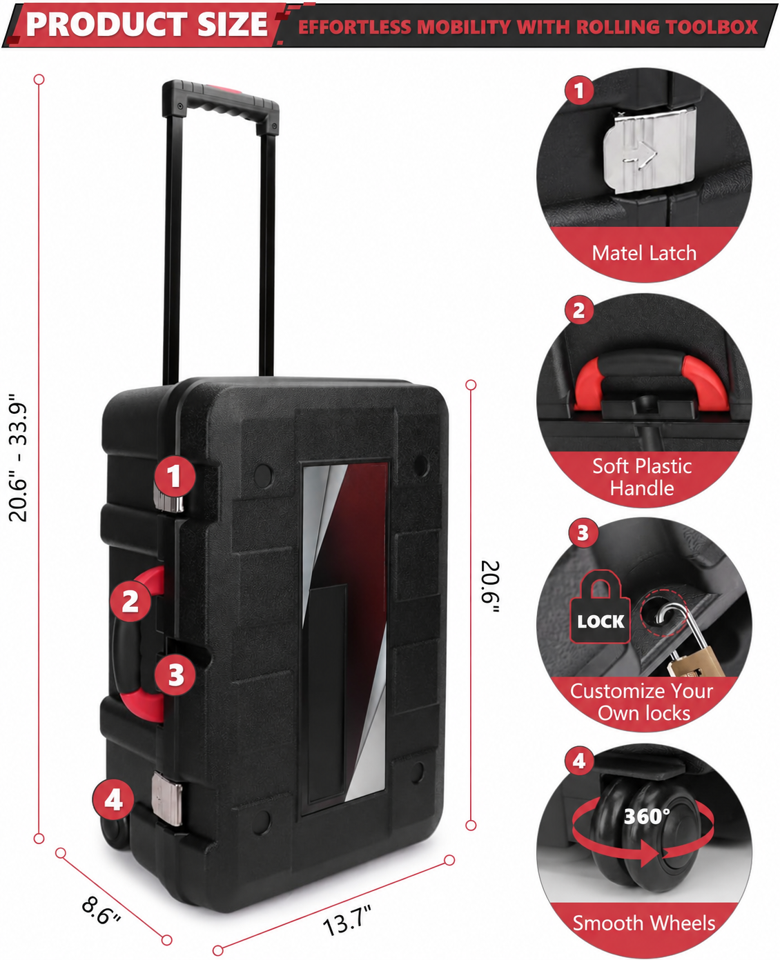 KingTool 286 PCS Home Tool Kit with Rolling Case 21V Drill