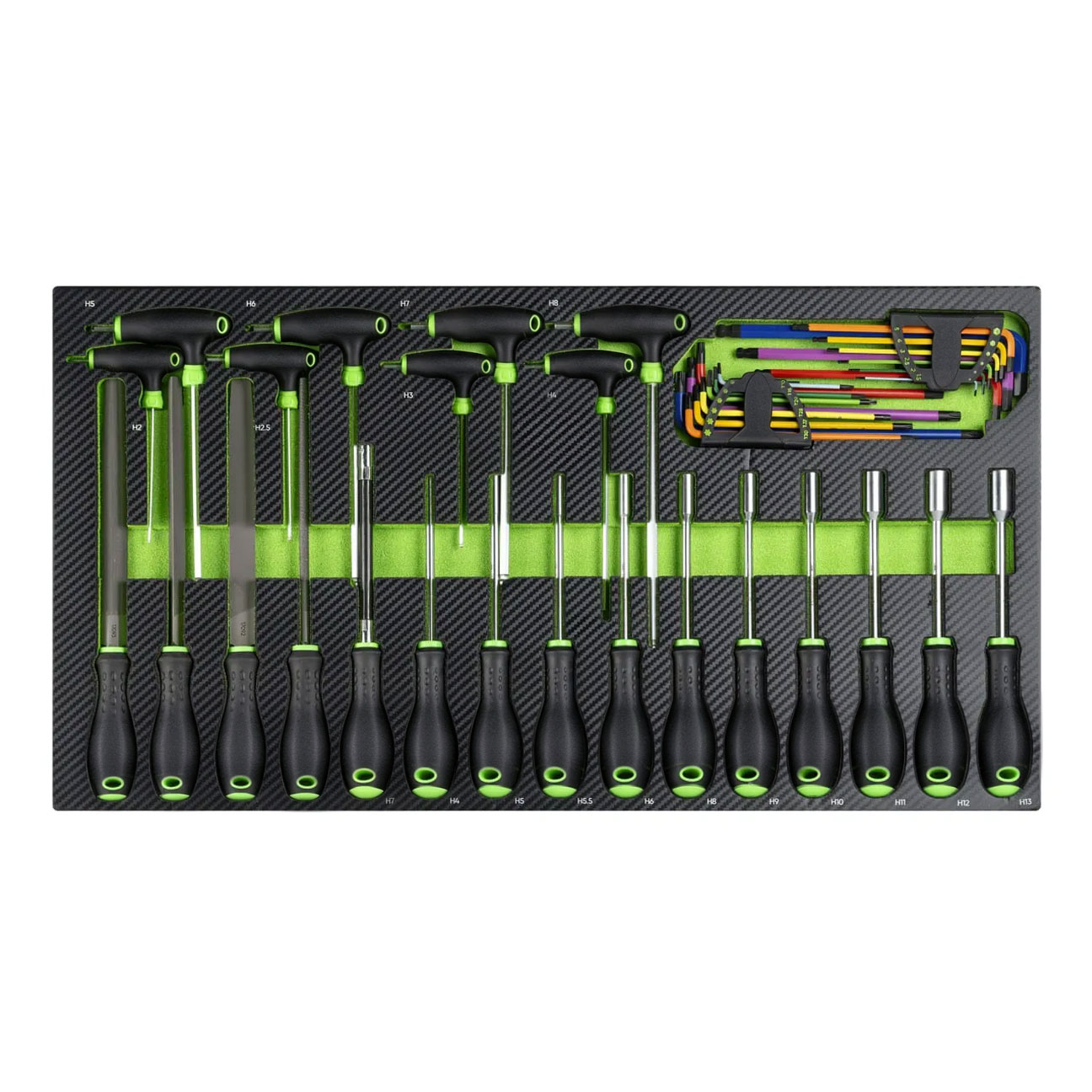 Tool trolley with tools, 8 drawers, 482 pcs, Carbon EVA