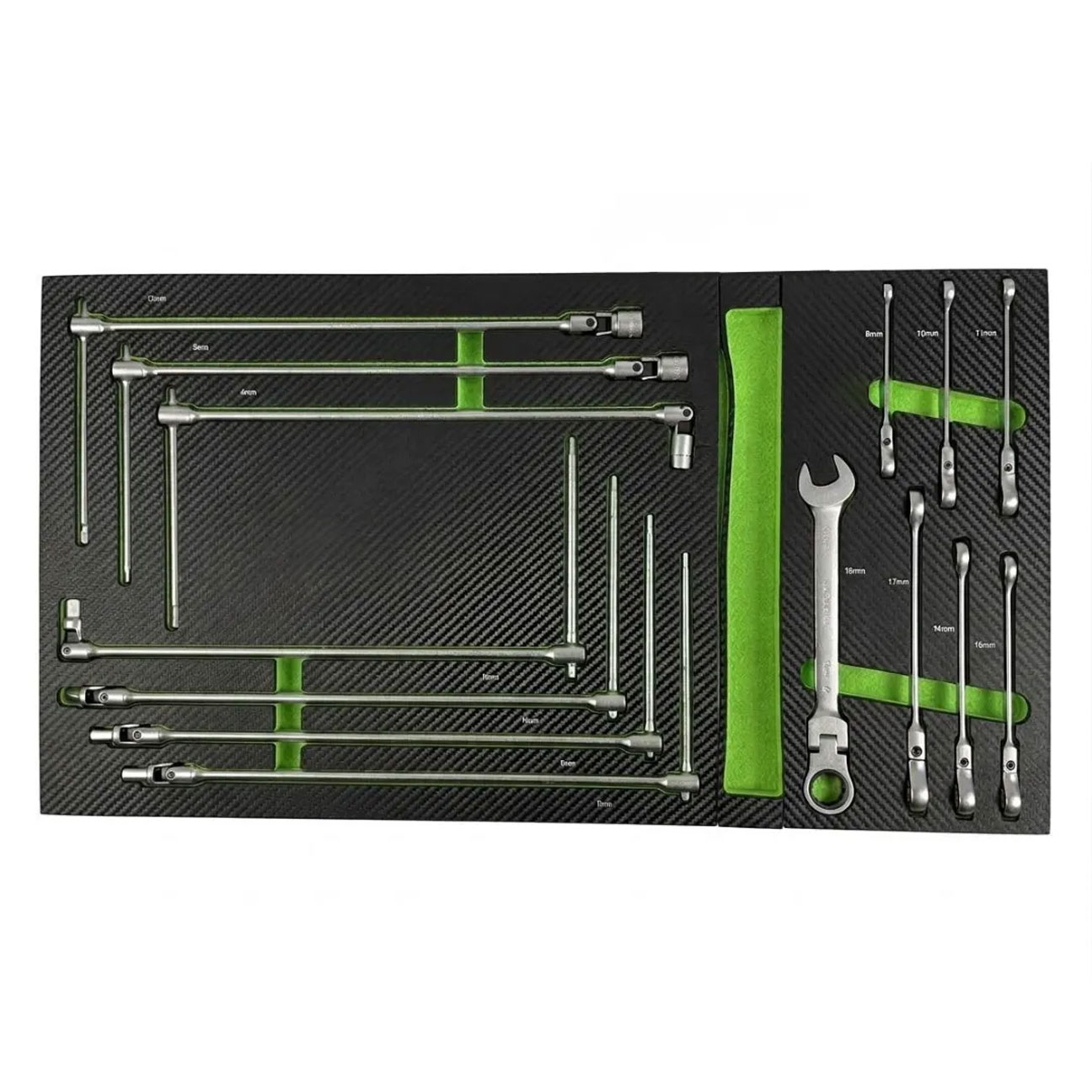Tool trolley with tools, 8 drawers, 482 pcs, Carbon EVA