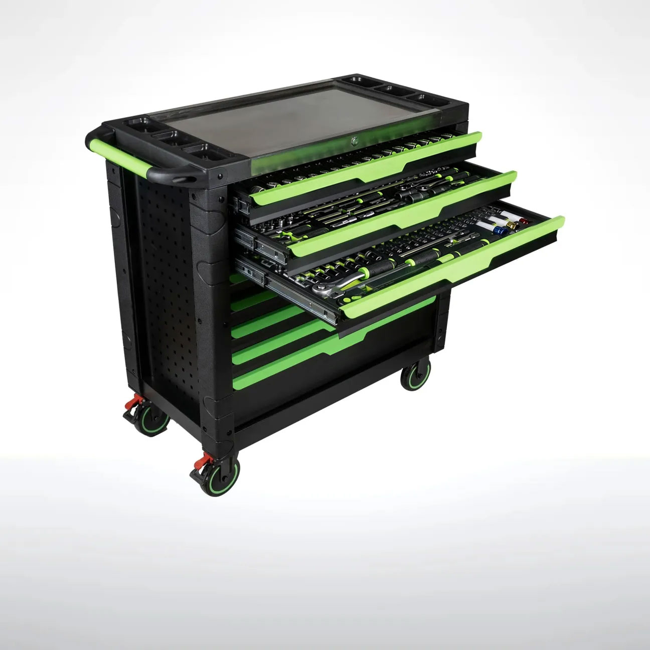 Tool trolley with tools, 8 drawers, 482 pcs, Carbon EVA