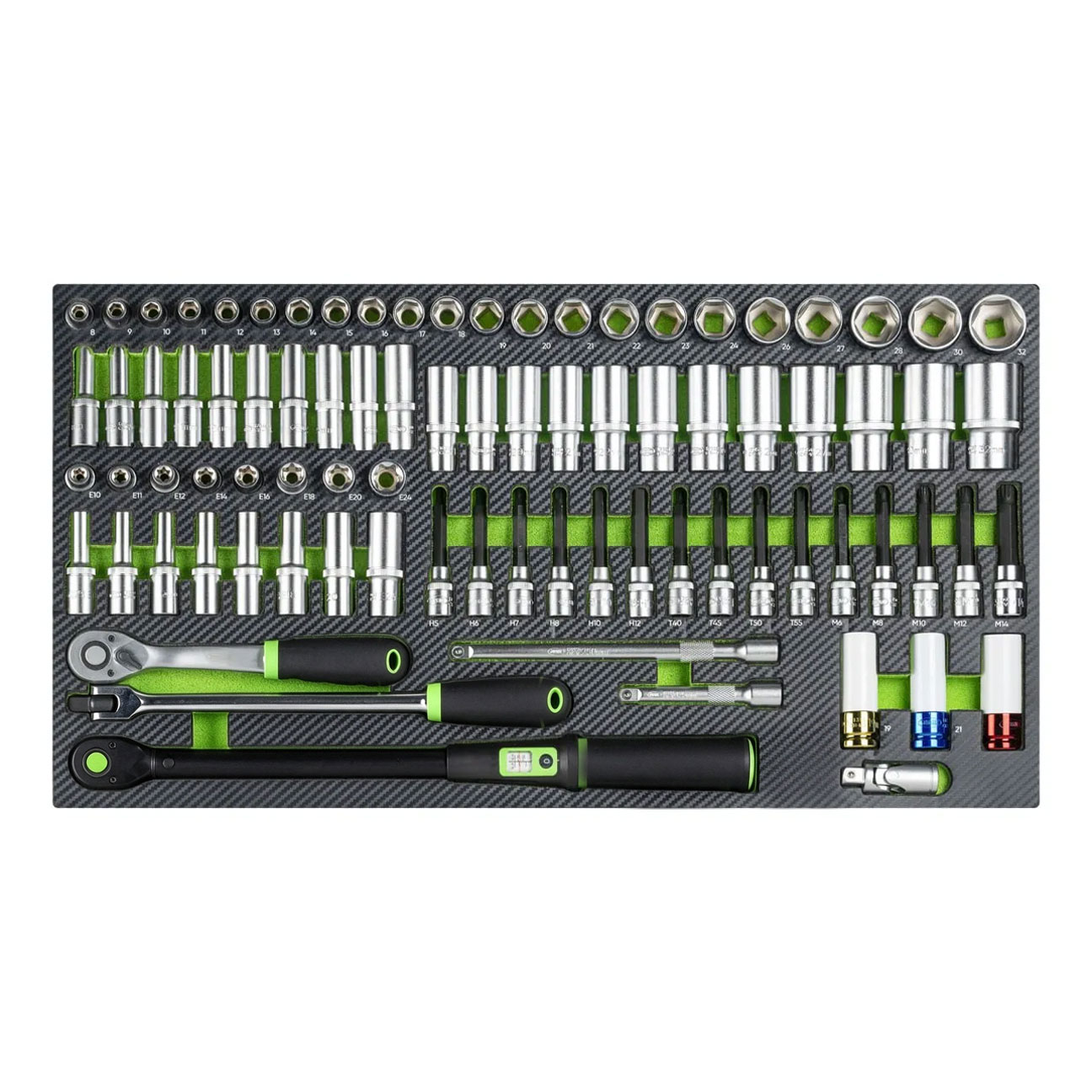 Tool trolley with tools, 8 drawers, 482 pcs, Carbon EVA