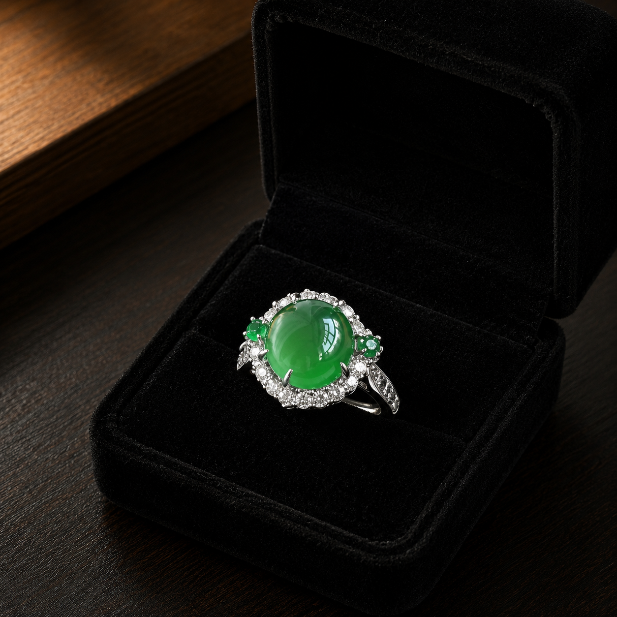 Icy Pink Jade Cabochon Ring (NJR376)