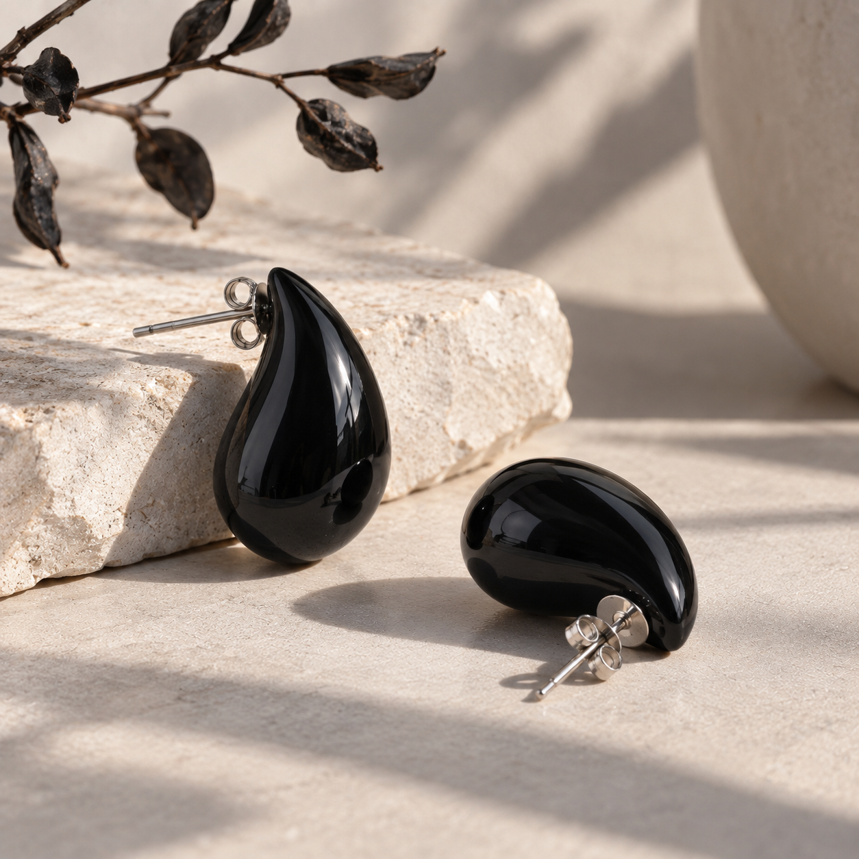 Riverstone Teardrop Studs