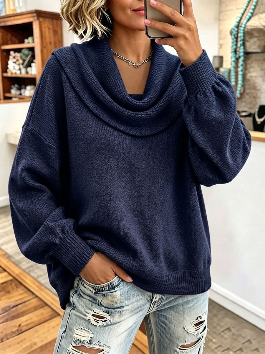 Last day 50% OFF🔥Cozy Stylish Cowl-neck Knitted Sweater