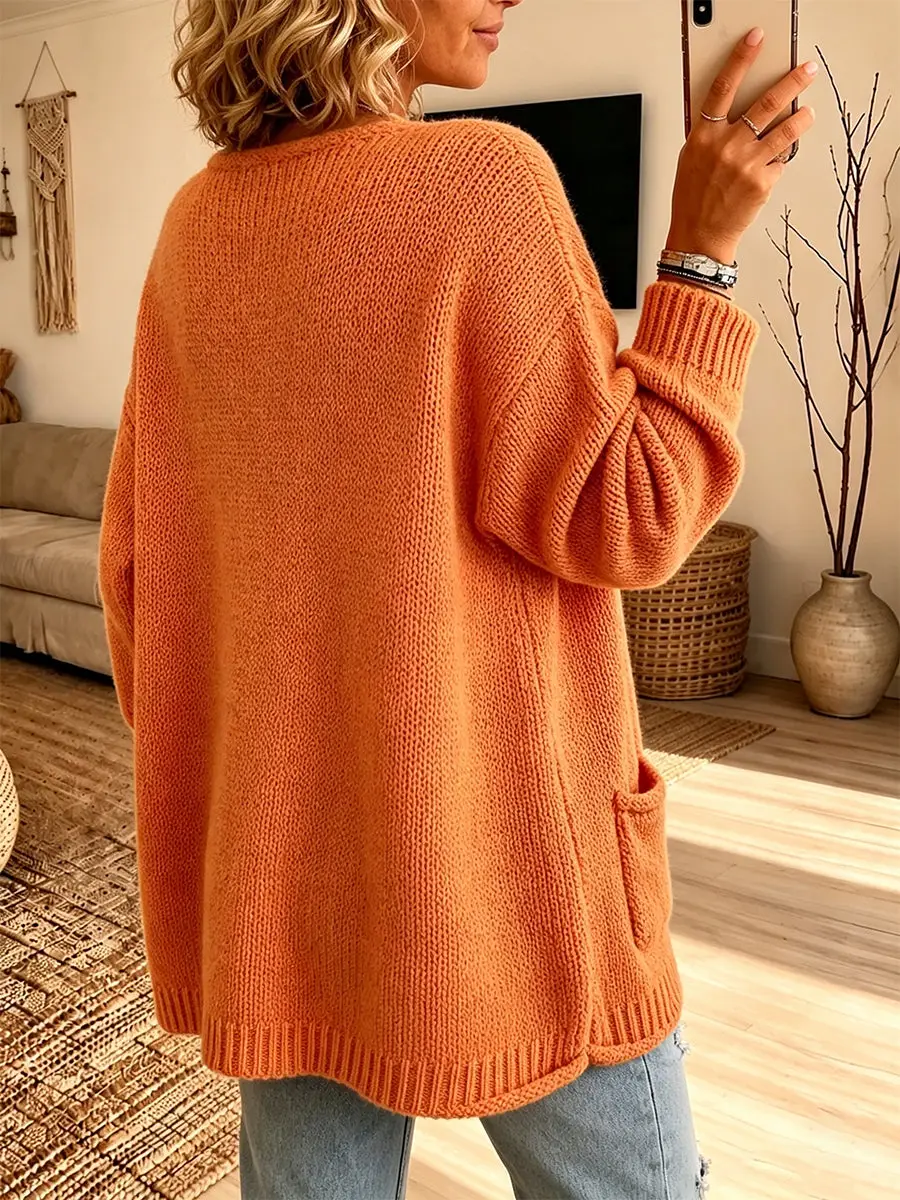 🤲Letzter Tag: 49 % sparen! ⏰Schicker Strickpullover mit V-Ausschnitt und Tasche