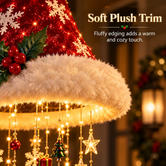🎄 Christmas Hat Hanging Light with Light Effect