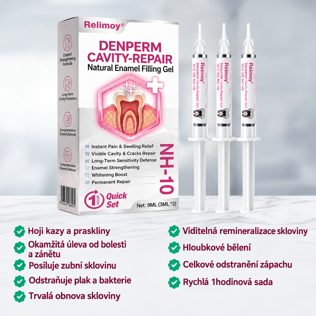 HEATWOLF® DenPerm Gel na opravu dutin, přírodní výplň skloviny🎈