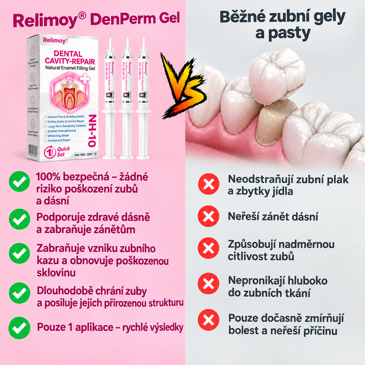 HEATWOLF® DenPerm Gel na opravu dutin, přírodní výplň skloviny🎈