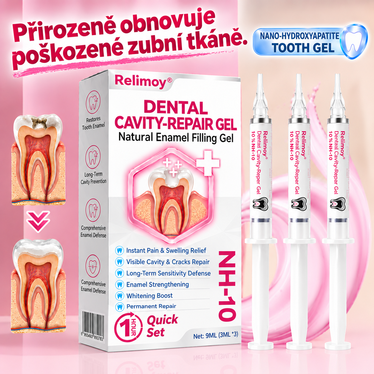 HEATWOLF® DenPerm Gel na opravu dutin, přírodní výplň skloviny🎈