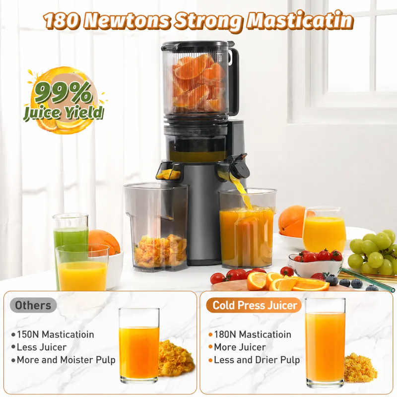 350W Cold Press Juicer with 5.4-Inch Wide Feed Chute