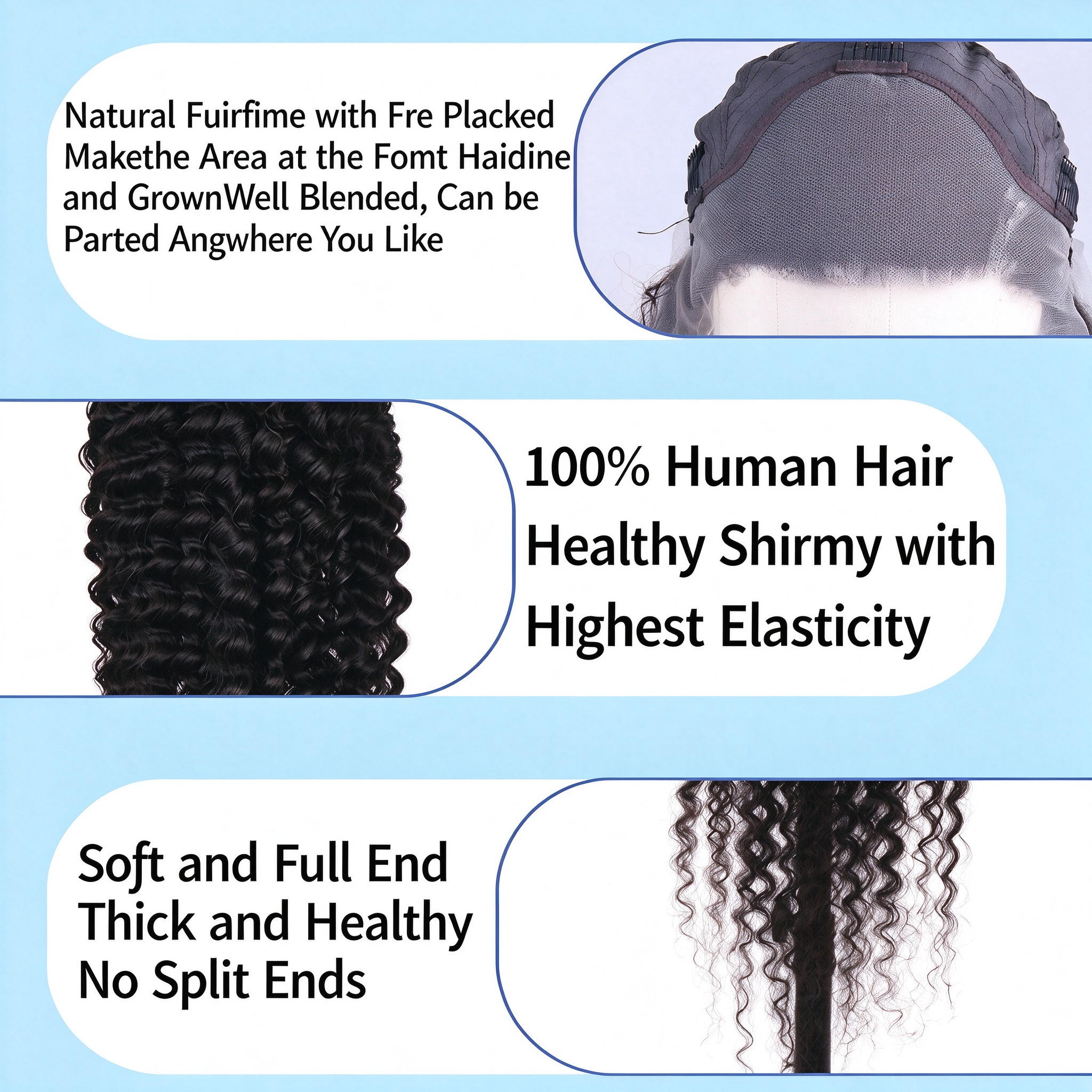 Wholesale 13x4 HD Transparent Lace Front Wigs 100% Unprocessed Virgin Human Hair Deep Curly Long Wigs Pre Plucked Natural Hairline Natural Black Bulk Supply for Black Women
