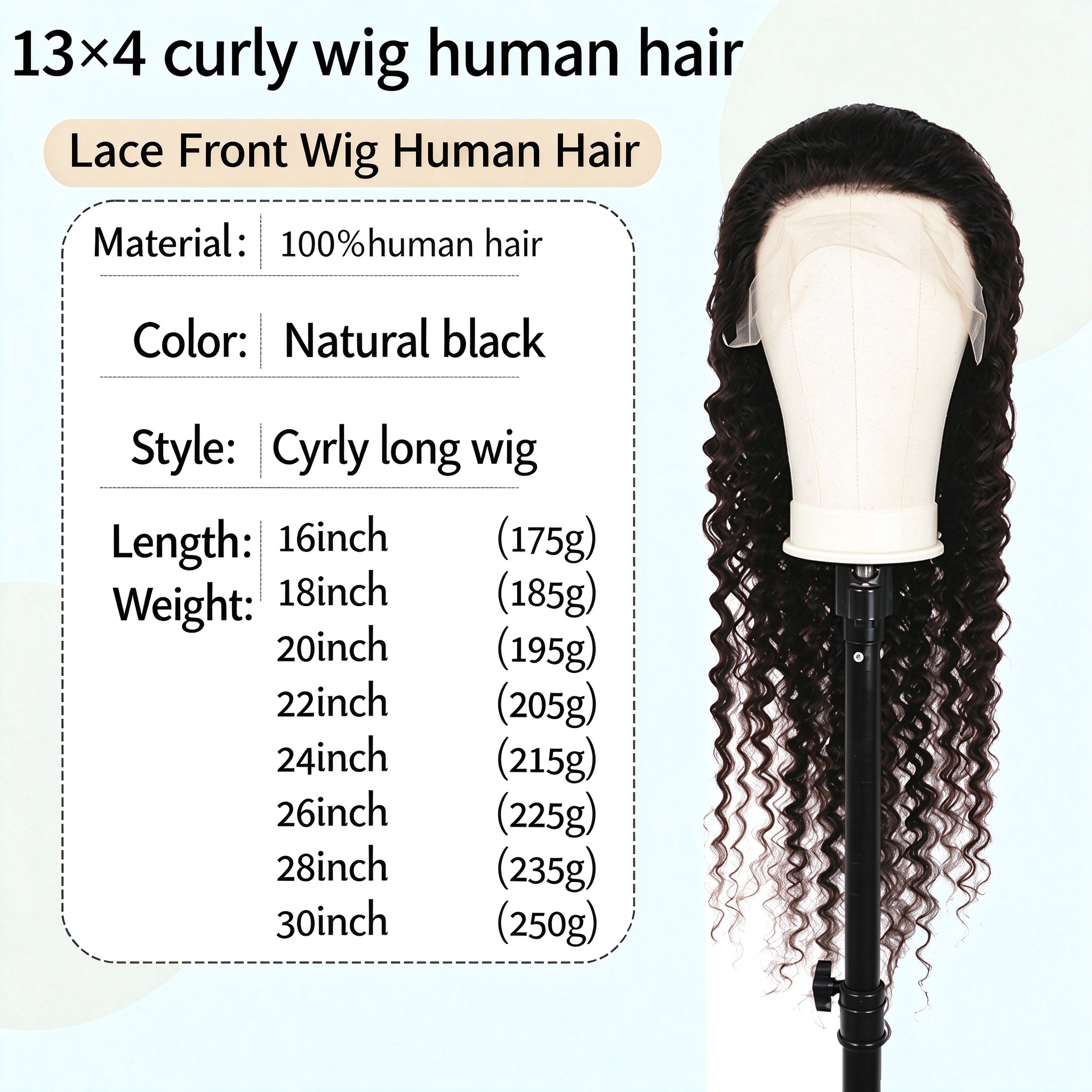 13x4 HD Lace Front Deep Curly Wig Wholesale | 100% Virgin Unprocessed Human Hair