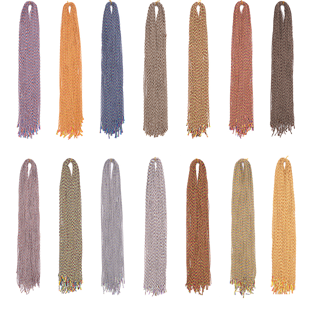 Wholesale & Custom 5-Color Mix Box Braid Crochet Hair, 24 Inch Pre-Looped Synthetic Braiding Hair Extensions