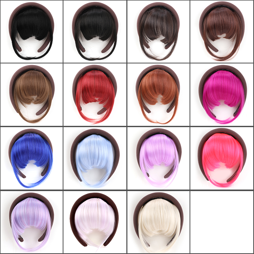 Wholesale & Custom Sponge Padded Headband Bangs, Removable Synthetic Fringe Hairpiece