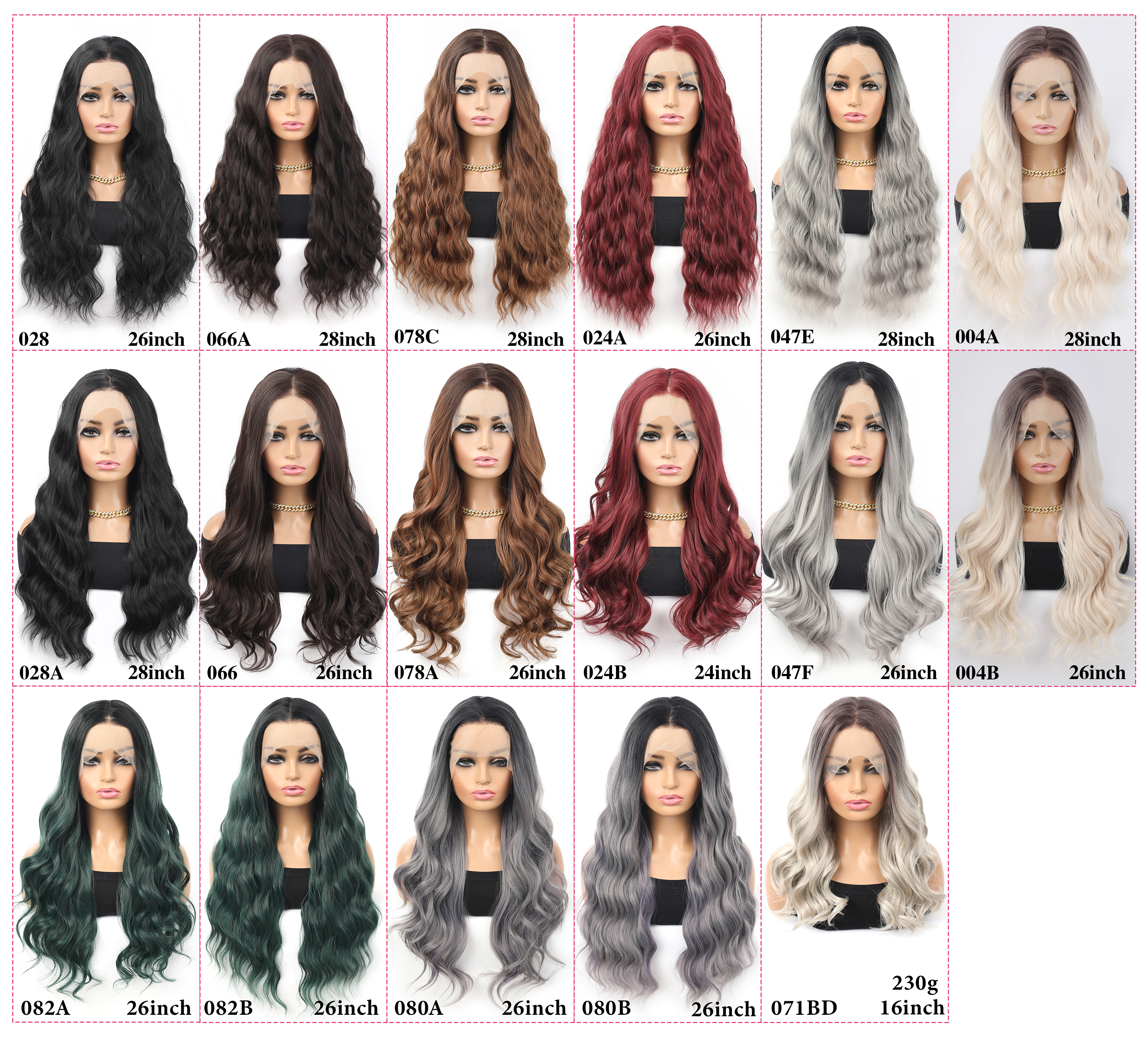 Wholesale & Custom 13x4 Lace Front Wig, 28 Inch Long Body Wave Synthetic Lace Wig with Natural Hairline