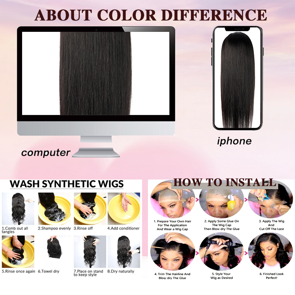 Wholesale & Custom 13×4 Lace Front Long Straight Wig 100% Human Hair Natural Black Straight Wigs