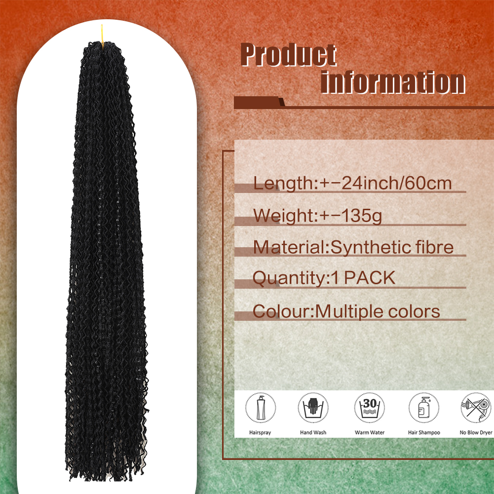 Wholesale & Custom 24 Inch Zizi Braids Crochet Hair, Pre-Looped Synthetic Micro Braiding Hair Extensions