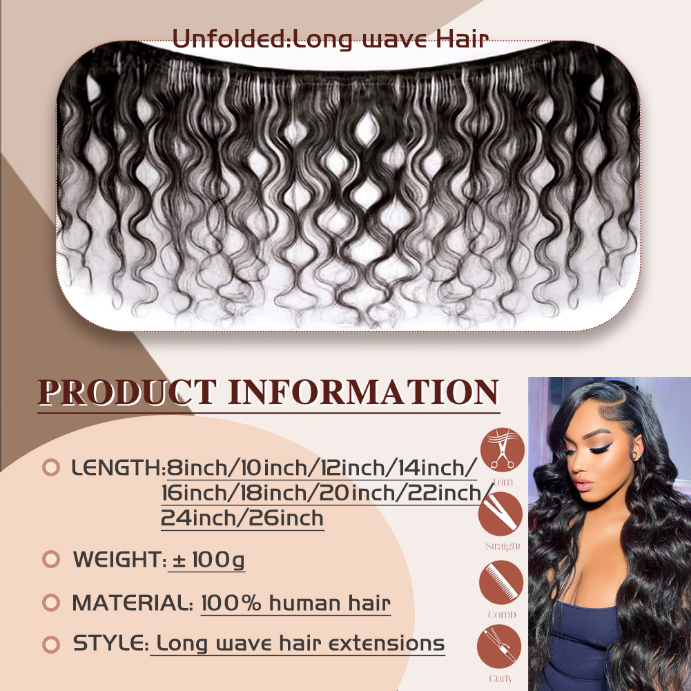 Wholesale & Custom | Long Wave Human Hair Bundles, 100% Virgin Human Hair Long Wave Hair Extensions
